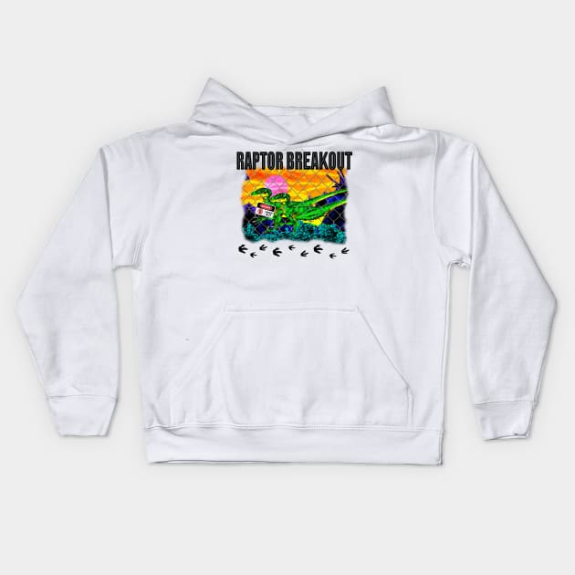 Raptor Breakout (on white) Kids Hoodie by March90